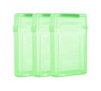 PATIKIL 4.5" x 3.2" Hard Drive Disk Case, 3Pcs Plastic Hard Disk Storage Box Portable Anti-Static Case for 2.5" External SSD HDD, Green
