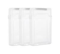 PATIKIL 4.5" x 3.2" Hard Drive Disk Case, 3Pcs Plastic Hard Disk Storage Box Portable Anti-Static Case for 2.5" External SSD HDD, White