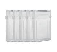 PATIKIL 4.5" x 3.2" Hard Drive Disk Case, 5Pcs Plastic Hard Disk Storage Box Portable Anti-Static Case for 2.5" External SSD HDD, Grey