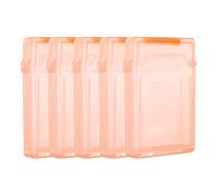 PATIKIL 4.5" x 3.2" Hard Drive Disk Case, 5Pcs Plastic Hard Disk Storage Box Portable Anti-Static Case for 2.5" External SSD HDD, Orange