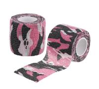 PATIKIL 4.5 x 5CM Camo Tape Wrap, 2 Rolls of Self-Adhesive Camouflage Tape for Hunting Climbing Outdoor Camera Flashlight, Rose Red