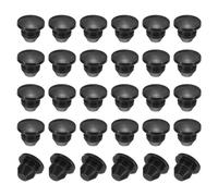 PATIKIL 4.5mm Diameter Silicone Round Snap, 30 Pcs in Type Locking Furniture Hole Plug Button Protective Cover Cap Head Fit for 2.5-4.5mm Hole for Seal Bulkhead Cylinder Hole, Black