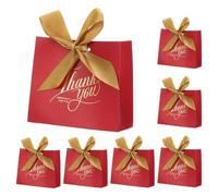 PATIKIL 4.5x1.8x4 Inch Gift Bags for Presents, 20 Pcs Thank You Paper Gift Bag with Ribbon for Wedding, Mother's Day, Easter Anniversary, Christmas, Graduation Celebration, Gold