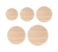 PATIKIL 4"/6"/8"/10"/12" Dia Crochet Basket Bottom, 5Pcs Round Crochet Knitting Wooden Base for DIY Craft Weaving Basket Making Supplies Home Decoration, Wood Color