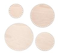 PATIKIL 4"/6"/8"/10" Diameter Crochet Basket Bottom, 4 Pcs Round Blank Crochet Knitting Wooden Base for DIY Craft Weaving Basket Making Supplies Home Decoration, Brown