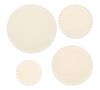 PATIKIL 4"/6"/8"/10" Diameter Crochet Basket Bottom, 4Pcs Round Blank Crochet Knitting Wooden Base for DIY Craft Weaving Basket Making Supplies Home Decoration, Wood Color