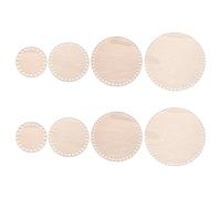 PATIKIL 4"/6"/8"/10" Diameter Crochet Basket Bottom, 8Pcs Round Blank Crochet Knitting Wooden Base for DIY Craft Weaving Basket Making Supplies Home Decoration, Brown