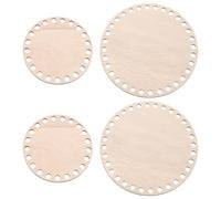 PATIKIL 4"/6" Diameter Crochet Basket Bottom, 4Pcs Round Blank Crochet Knitting Wooden Base for DIY Craft Weaving Basket Making Supplies Home Decoration, Brown