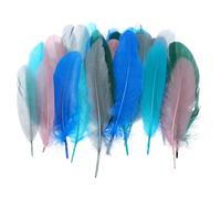 PATIKIL 4-6" Natural Goose Feathers Bulk for Crafts, 300 Pack Long Assorted Colors Feathers Decor for DIY Dream Catchers, Hats, Garland, Vase Supplies Adults Crafting, Vintage Color Mix