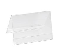 PATIKIL 4.68 x 3.12inch Acrylic Name plate Holders Desk Sign Frame,10Pcs Transparent Name Tent Holders, Table Display for Table Menu Card Holders Triangle Conference Card Holder