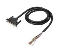 PATIKIL 4.9 ft 26AWG DB25 Female Connector to Bare Wire END RS232 25-Pin Serial Extension Cable Double Shielded Gold Plated Female Connector, Black