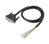 PATIKIL 4.9 ft 26AWG DB25 Male Connector to Bare Wire END RS232 25-Pin Serial Extension Cable Double Shielded Gold Plated Male Connector, Black