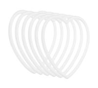PATIKIL 4.9 Inch Heart Dream Catcher Rings, 6 Pcs Plastic Macrame Wreath Floral Ring Hoop for Home Car DIY Craft Wedding Wall Hanging Decorations, White