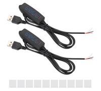 PATIKIL 4.92ft LED Strip Dimmer Switch, 2set DC 5V Button USB Inline Switch Pigtail Cable Brightness Adjustable Controller with Tape for LED Rope Light, Black