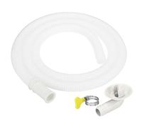 PATIKIL 4.9ft Air Conditioner Drain Kit, Universal AC Drain Hose Connector Hose with Clamp Connector 6 for Mini-Split Window AC Unit Faucet, White