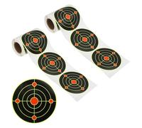 PATIKIL 4" Circle Target Stickers, 2 Roll Reactive Paper Targets Adhesive Bullseye Shooting Targets for Shooting Range Practice, Yellow/Red/Black Style 1