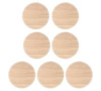 PATIKIL 4" Dia Crochet Basket Bottom, 7Pcs Round Crochet Knitting Wooden Base for DIY Craft Weaving Basket Making Supplies Home Decoration, Wood Color