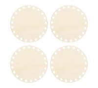 PATIKIL 4" Diameter Crochet Basket Bottom, 4Pcs Round Blank Crochet Knitting Wooden Base for DIY Craft Weaving Basket Making Supplies Home Decoration