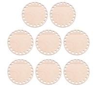 PATIKIL 4" Diameter Crochet Basket Bottom, 8Pcs Round Blank Crochet Knitting Wooden Base for DIY Craft Weaving Basket Making Supplies Home Decoration, Brown