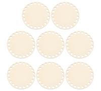 PATIKIL 4" Diameter Crochet Basket Bottom, 8Pcs Round Blank Crochet Knitting Wooden Base for DIY Craft Weaving Basket Making Supplies Home Decoration, Wood Color