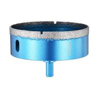 PATIKIL 4" Diamond Hole Saw 100mm Diamond Tip Hole Cutter 3-Flat Shank for Hand Drilling Ceramic Porcelain Marble Tiles Stone Brick Hard Material - Blue