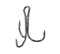 PATIKIL 4# Fishing Treble Hooks, 10Pcs 3X Strong Treble Fish Hook High Carbon Steel Fishing Hooks Round Bend Barbed for Freshwater Saltwater, Black