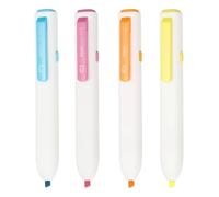 PATIKIL 4 Fluorescent Colors Highlighter, 4 Pcs Retractable Highlighters Click High Lighters No Bleeds Chisel Tip Colored Markers for Note Taking Underline Drawing (AHMF0603)