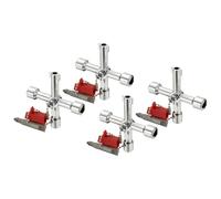 PATIKIL 4 in 1 Universal Utility Key, Pack of 4 Zinc Alloy 4 Way Water Meter Gas Valve Key Electrical Cabinet Wrench Key for Multifunctional Elevator Operator, Silver, Style E