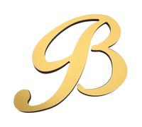 PATIKIL 4 Inch 3D Acrylic Alphabet Mirror Wall Sticker Artistic Italics Letter B Self-Adhesive Art Letter Sign for Wall Home Bedroom Living DIY Home Decoration, Light Gold