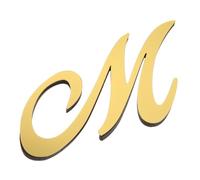 PATIKIL 4 Inch 3D Acrylic Alphabet Mirror Wall Sticker Artistic Italics Letter M Self-Adhesive Art Letter Sign for Wall Home Bedroom Living DIY Home Decoration, Light Gold
