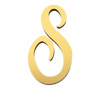 PATIKIL 4 Inch 3D Acrylic Alphabet Mirror Wall Sticker Artistic Italics Letter S Self-Adhesive Art Letter Sign for Wall Home Bedroom Living DIY Home Decoration, Light Gold