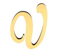 PATIKIL 4 Inch 3D Acrylic Alphabet Mirror Wall Sticker Artistic Italics Letter V Self-Adhesive Art Letter Sign for Wall Home Bedroom Living DIY Home Decoration, Light Gold