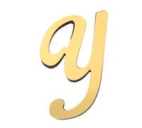 PATIKIL 4 Inch 3D Acrylic Alphabet Mirror Wall Sticker Artistic Italics Letter Y Self-Adhesive Art Letter Sign for Wall Home Bedroom Living DIY Home Decoration, Light Gold