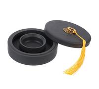 PATIKIL 4 Inch Chinese Calligraphy Inkstone with Water Circle, Round Ink Stone Tray for Traditional Calligraphy Practice Painting Drawing, Black