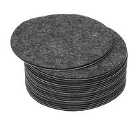 PATIKIL 4 Inch Diameter Lamp Base Felt, 20Pack 2mm Thickness Round Soft Adhesive Non-slip Anti-scratch Backed Felt for Lamp Furniture DIY Craft, Dark Grey