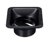 PATIKIL 4 Inch Duct Connector Flange, ABS Square Air Ventilation with Duct Backdraft Valve for Heating Cooling Ventilation System, Black