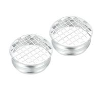 PATIKIL 4 Inch Duct End Cap with Steel Mesh, 2 Pcs Metal Tee Cap Galvanized Steel Round Dry Vent Cover Ducting Sealing Tee Plug for HVAC Systems Indoor and Outdoor Use