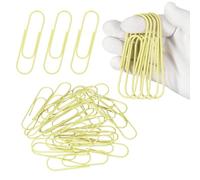 PATIKIL 4 Inch Extra Large Paper Clip, 24 Pack Coated Giant Metal Paper Clip Rustproof for Documents DIY Crafts Home Office, Pale Yellow