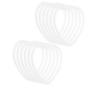 PATIKIL 4 Inch Heart Dream Catcher Rings, 12 Pcs Plastic Macrame Wreath Floral Ring Hoop for Home Car DIY Craft Wedding Wall Hanging Decorations, White
