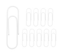 PATIKIL 4 Inch Large Paper Clip, 10Pcs Big Paper Clip Metal Giant Extra Large Rust-Proof Strong Bulk for Home Office Supplies Organizing Files Document Bookmark, White