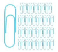 PATIKIL 4 Inch Large Paper Clip, 40Pcs Big Paper Clip Metal Giant Extra Large Rust-Proof Strong Bulk for Home Office Supplies Organizing Files Document Bookmark, Light Blue