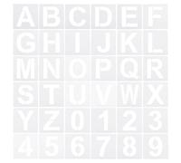 PATIKIL 4 Inch Letter Number Stencils, 36 Pack 5" Width Reusable Plastic Alphabet Numbers Templates Set for Painting, White