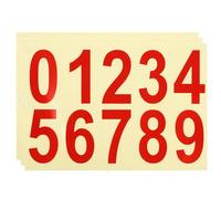 PATIKIL 4 Inch Mailbox Numbers for Outside, 3Pcs Self Adhesive Reflective Mailbox Number Sticker Die Cut Decal Number with Sticky Tab for Apartment House, Red