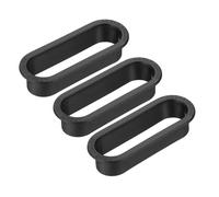 PATIKIL 4 Inch Oval Desk Grommet, 3 Pack Plastic Wire Hole Storage Cable Grommet Management for Office Home, Black