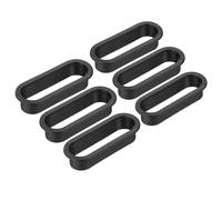 PATIKIL 4 Inch Oval Desk Grommet, 6 Pack Plastic Wire Hole Storage Cable Grommet Management for Office Home, Black
