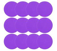 PATIKIL 4 Inch Poly Spot Markers, 12Pcs Non Slip Rubber Floor Dots with Storage Bag Flat Agility Cones for Sports Training Basketball Football, Purple