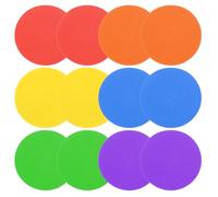 PATIKIL 4 Inch Poly Spot Markers, 12Pcs Non Slip Rubber Floor Dots with Storage Bag Flat Agility Cones for Sports Training Basketball Football, Mixed Color