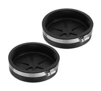 PATIKIL 4 Inch PVC Pipe Cap, 2 Pcs Steel Mechanical Test Plug with Stainless Steel Clamps Sewer Cleanout Cover Durable Sewer Pipe Plug Fit for Most Pipes Sink Pools, Black