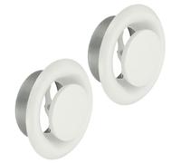 PATIKIL 4 Inch Round Ceiling Diffuser, 2pcs Metal Adjustable Wall Air Vent Diffuser Vent Duct Cover Exhaust Supply for Kitchen Bathroom Garage, White