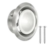 PATIKIL 4 Inch Round Ceiling Diffuser, 304 Stainless Steel Adjustable Wall Air Vent Diffuser Vent Duct Cover Exhaust Supply for Kitchen Bathroom Garage